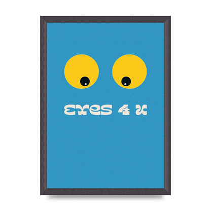 Eyes 4 U Cartoon 80's Game Style Retro Printed Poster - A3 framed