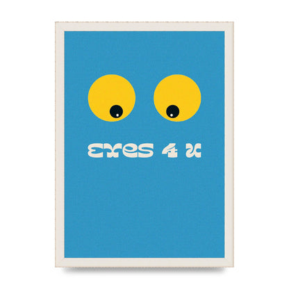 Eyes 4 U Cartoon 80's Game Style Retro Printed Poster - A3 framed