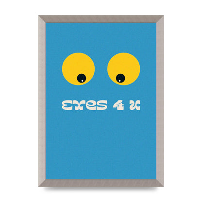 Eyes 4 U Cartoon 80's Game Style Retro Printed Poster - A3 framed