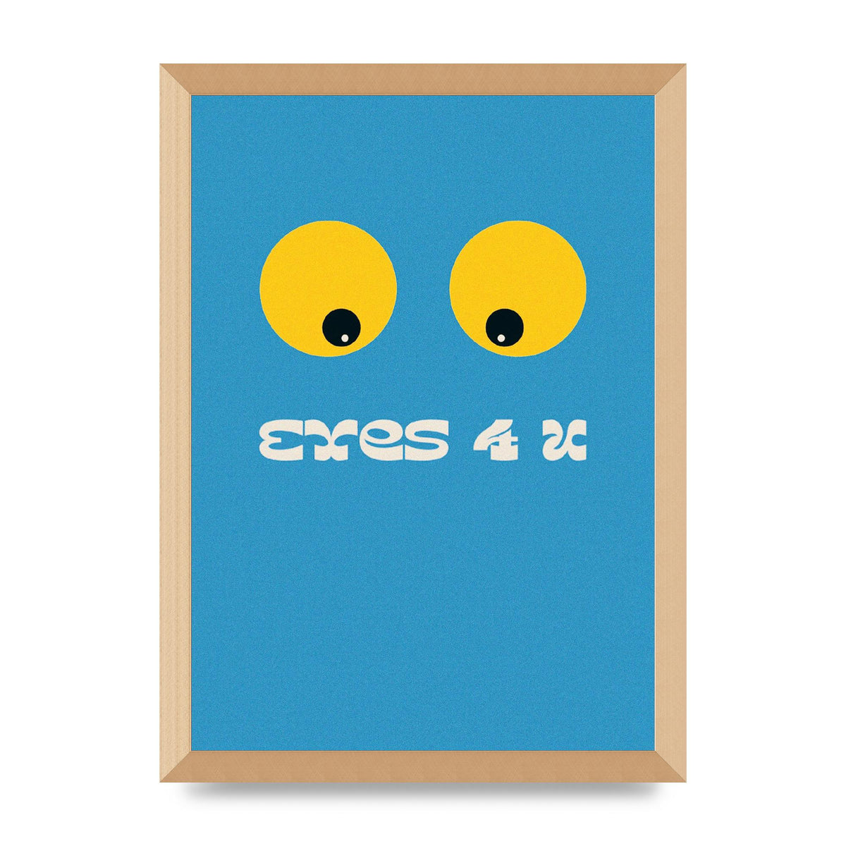 Eyes 4 U Cartoon 80's Game Style Retro Printed Poster - A3 framed