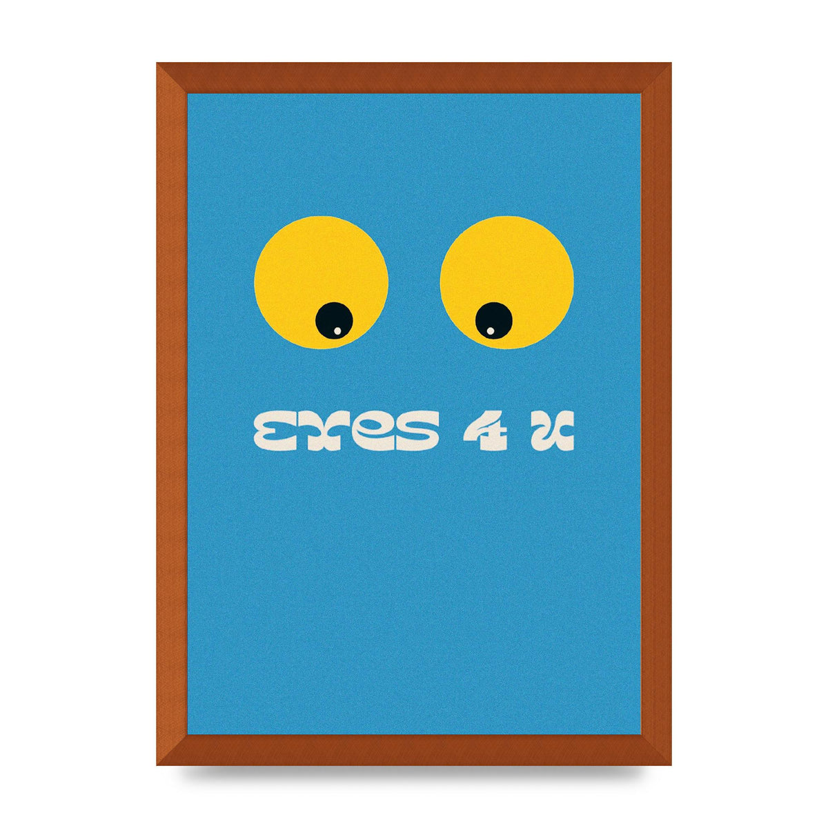 Eyes 4 U Cartoon 80's Game Style Retro Printed Poster - A3 framed