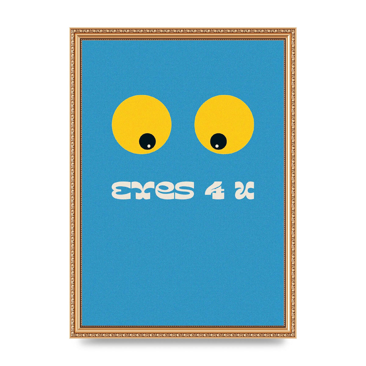 Eyes 4 U Cartoon 80's Game Style Retro Printed Poster - A3 framed