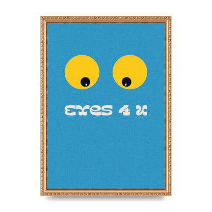 Eyes 4 U Cartoon 80's Game Style Retro Printed Poster - A3 framed