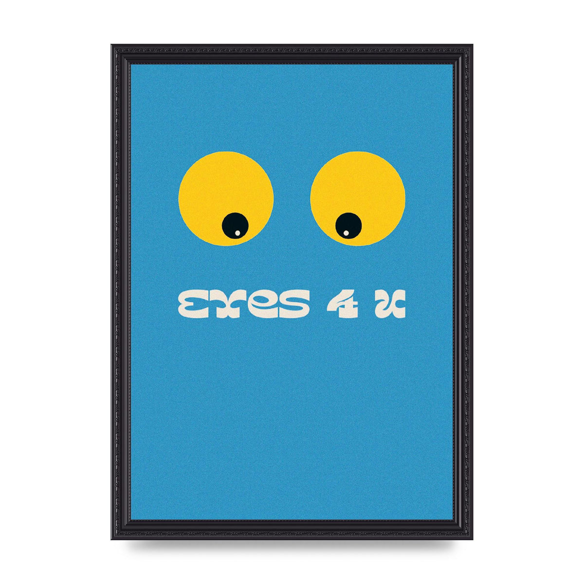 Eyes 4 U Cartoon 80's Game Style Retro Printed Poster - A3 framed