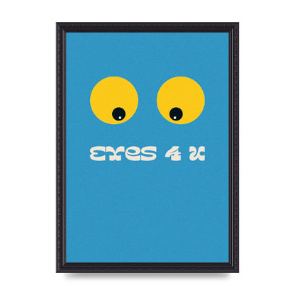 Eyes 4 U Cartoon 80's Game Style Retro Printed Poster - A3 framed