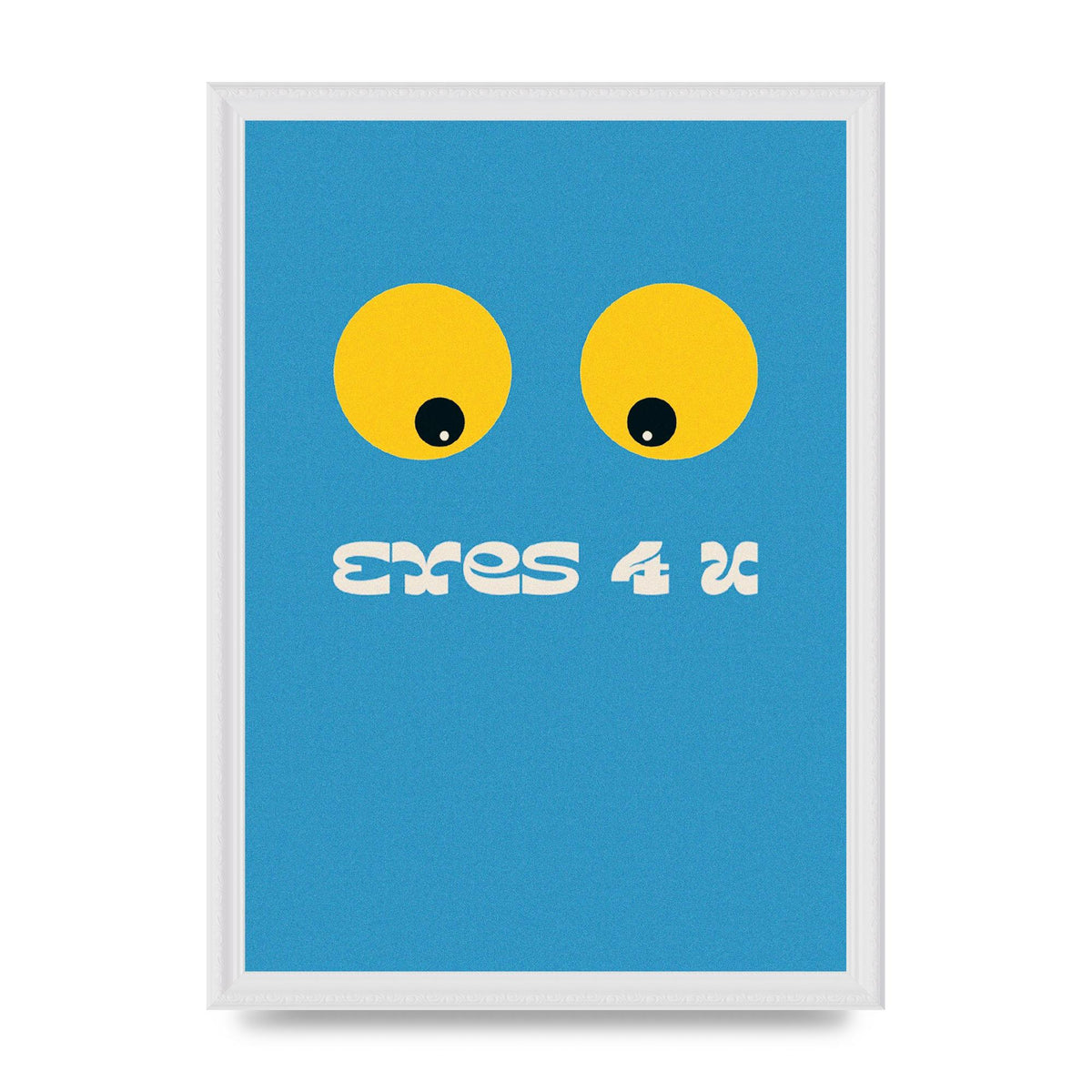 Eyes 4 U Cartoon 80's Game Style Retro Printed Poster - A3 framed