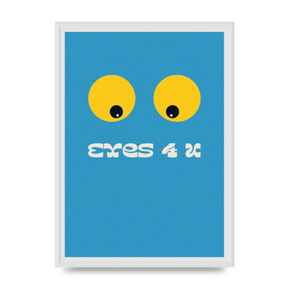 Eyes 4 U Cartoon 80's Game Style Retro Printed Poster - A3 framed