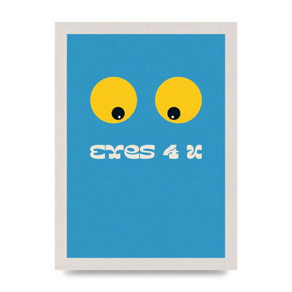 Eyes 4 U Cartoon 80's Game Style Retro Printed Poster - A4 framed