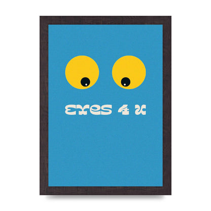 Eyes 4 U Cartoon 80's Game Style Retro Printed Poster - A4 framed