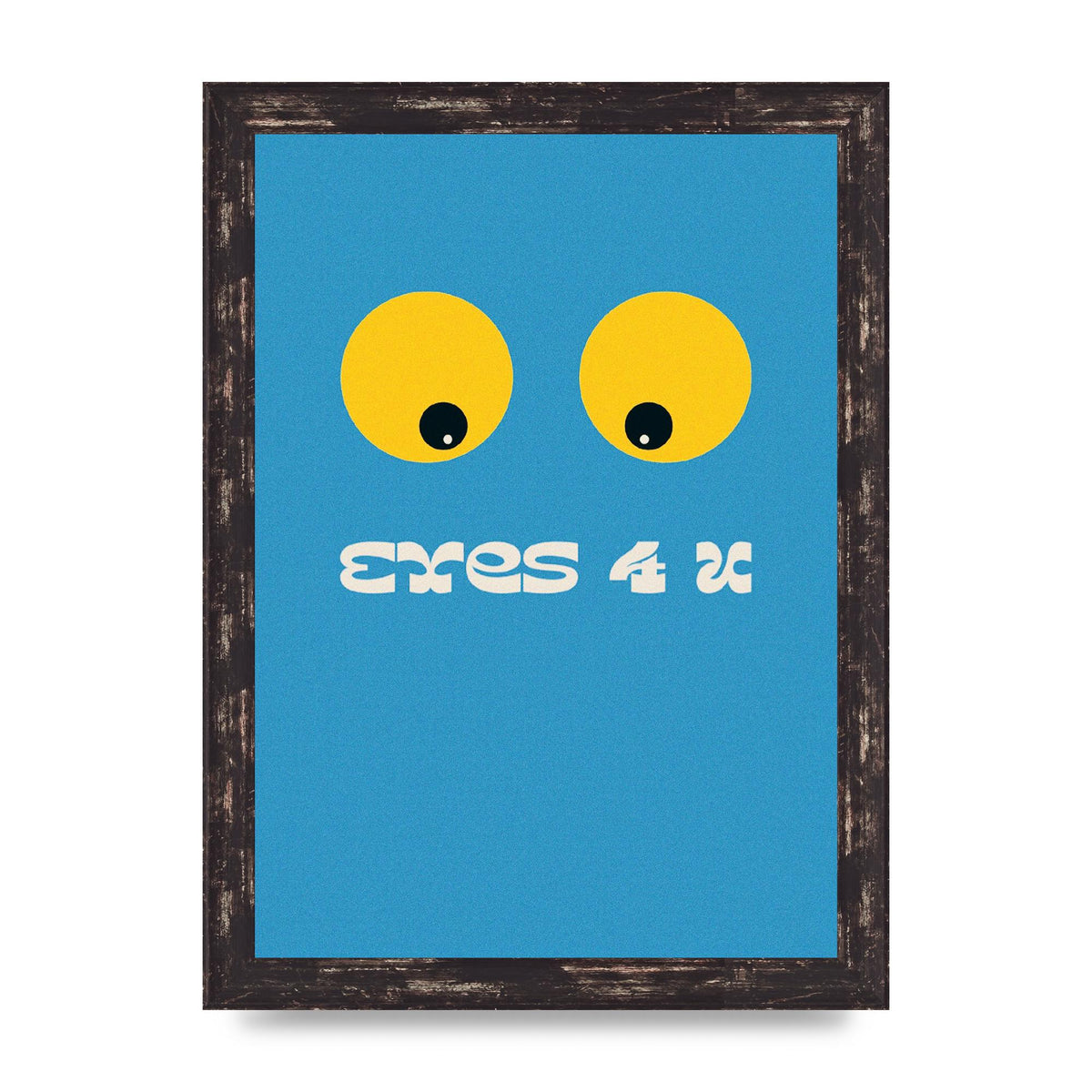 Eyes 4 U Cartoon 80's Game Style Retro Printed Poster - A4 framed