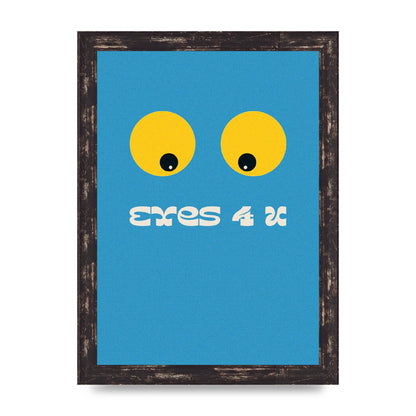 Eyes 4 U Cartoon 80's Game Style Retro Printed Poster - A4 framed