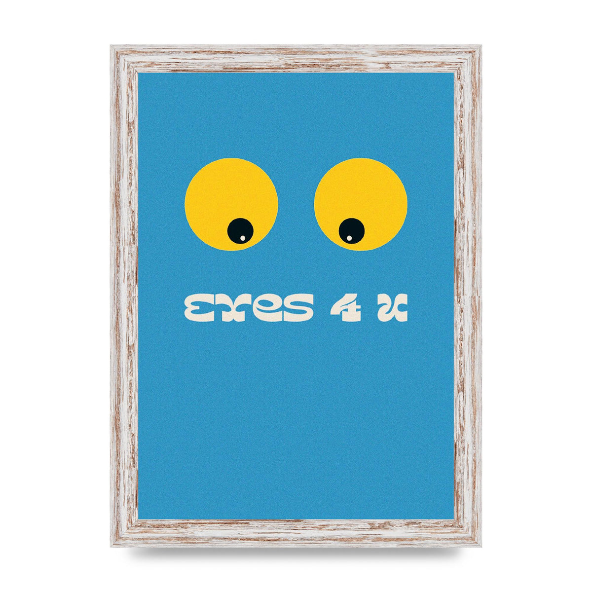 Eyes 4 U Cartoon 80's Game Style Retro Printed Poster - A4 framed