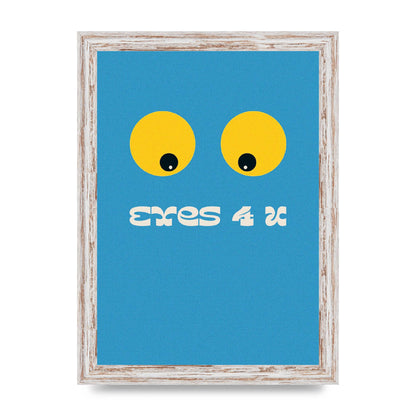 Eyes 4 U Cartoon 80's Game Style Retro Printed Poster - A4 framed
