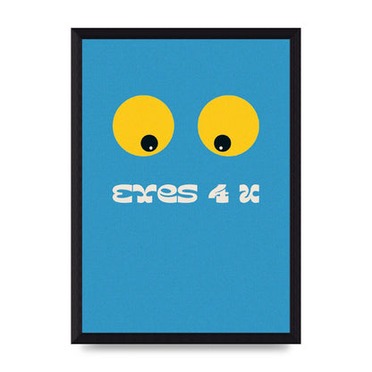 Eyes 4 U Cartoon 80's Game Style Retro Printed Poster - A4 framed