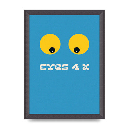 Eyes 4 U Cartoon 80's Game Style Retro Printed Poster - A4 framed