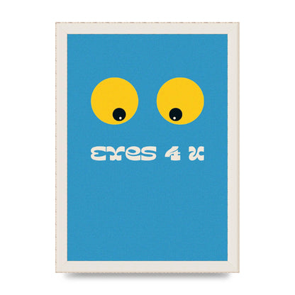 Eyes 4 U Cartoon 80's Game Style Retro Printed Poster - A4 framed