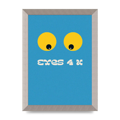 Eyes 4 U Cartoon 80's Game Style Retro Printed Poster - A4 framed
