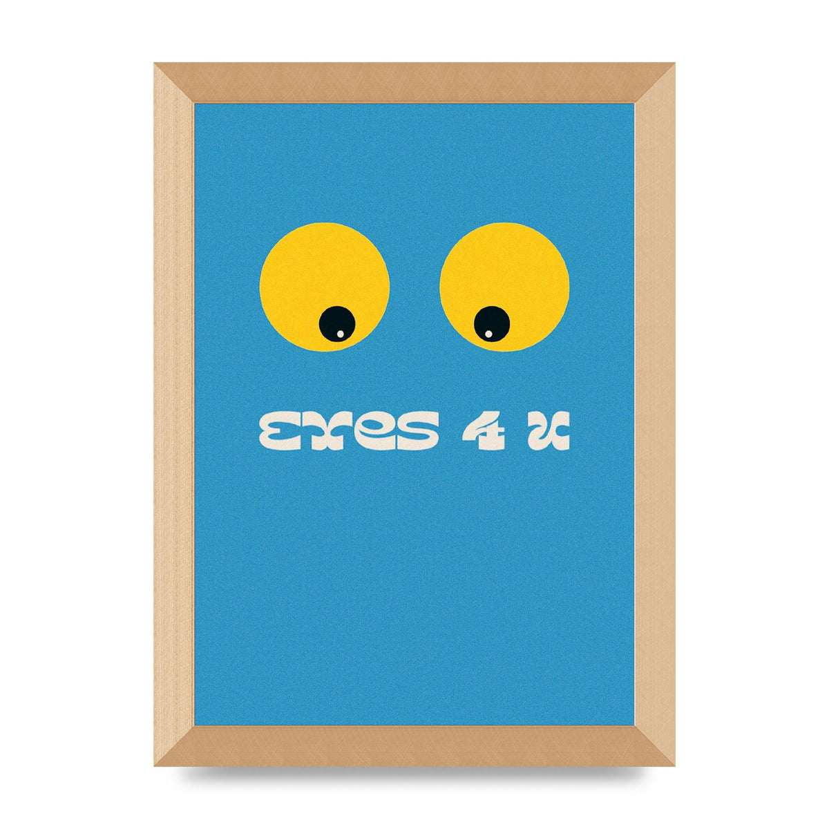 Eyes 4 U Cartoon 80's Game Style Retro Printed Poster - A4 framed
