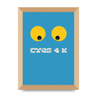 Eyes 4 U Cartoon 80's Game Style Retro Printed Poster - A4 framed