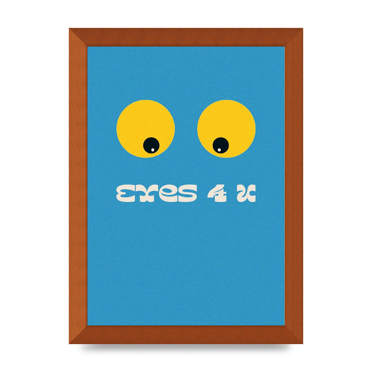 Eyes 4 U Cartoon 80's Game Style Retro Printed Poster - A4 framed
