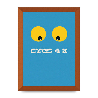 Eyes 4 U Cartoon 80's Game Style Retro Printed Poster - A4 framed