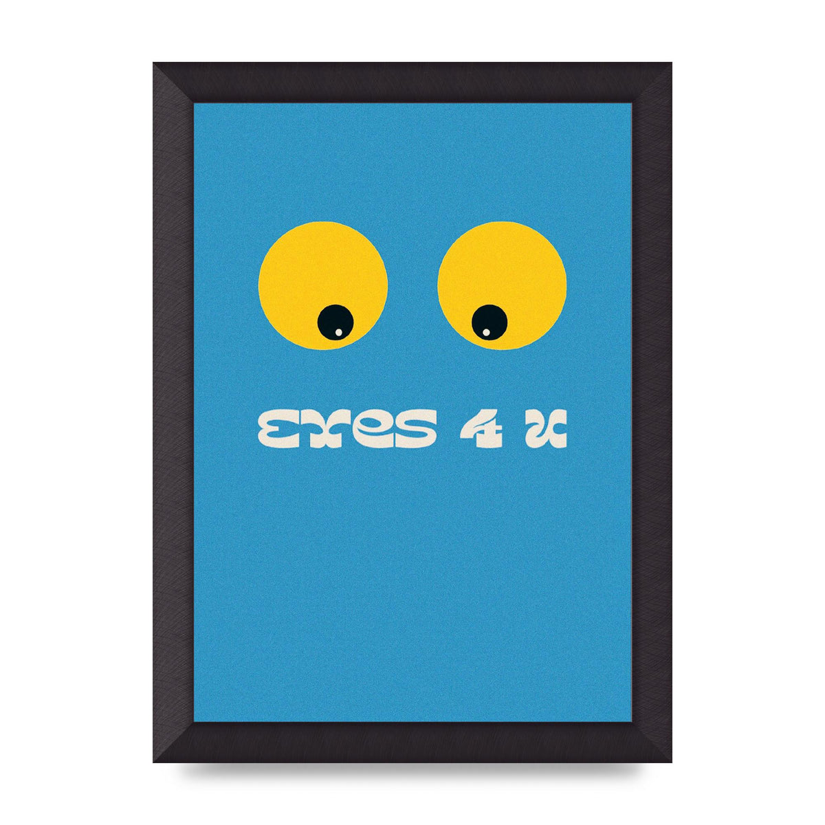 Eyes 4 U Cartoon 80's Game Style Retro Printed Poster - A4 framed
