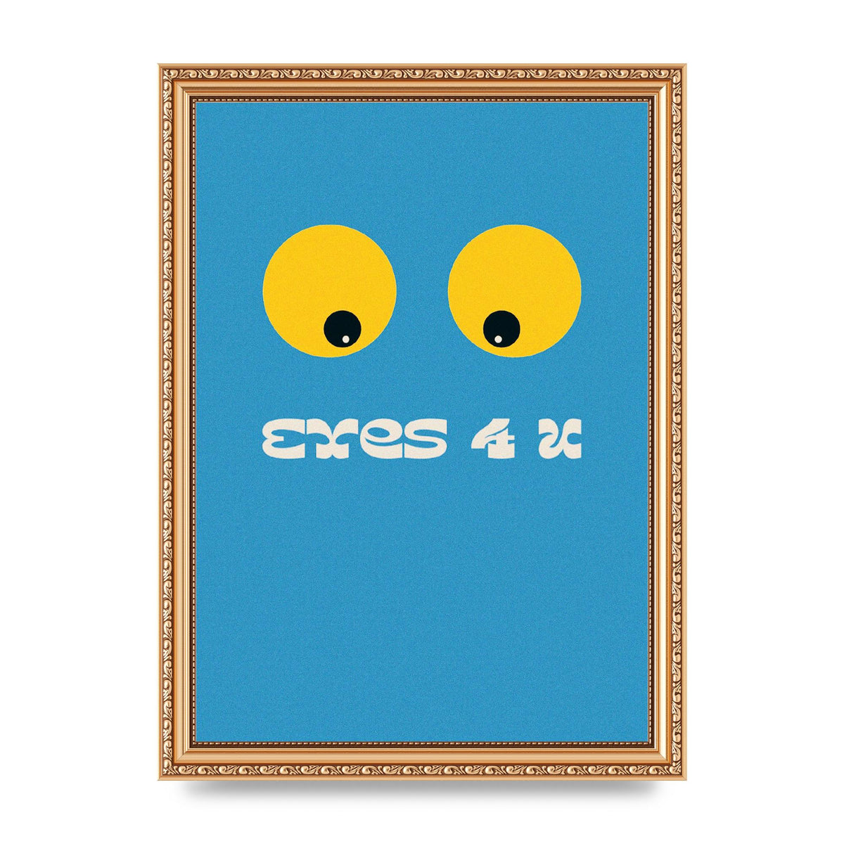 Eyes 4 U Cartoon 80's Game Style Retro Printed Poster - A4 framed