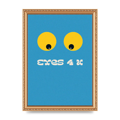 Eyes 4 U Cartoon 80's Game Style Retro Printed Poster - A4 framed