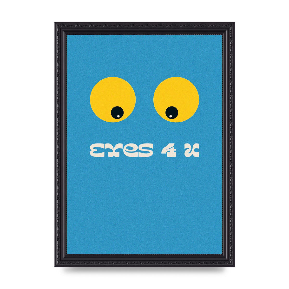 Eyes 4 U Cartoon 80's Game Style Retro Printed Poster - A4 framed