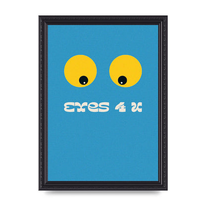 Eyes 4 U Cartoon 80's Game Style Retro Printed Poster - A4 framed