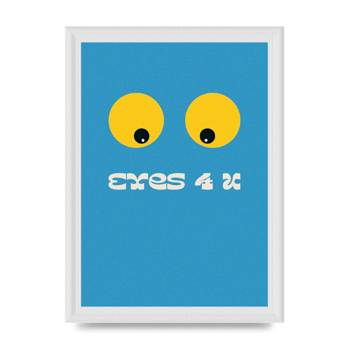 Eyes 4 U Cartoon 80's Game Style Retro Printed Poster - A4 framed