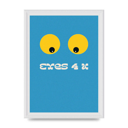 Eyes 4 U Cartoon 80's Game Style Retro Printed Poster - A4 framed