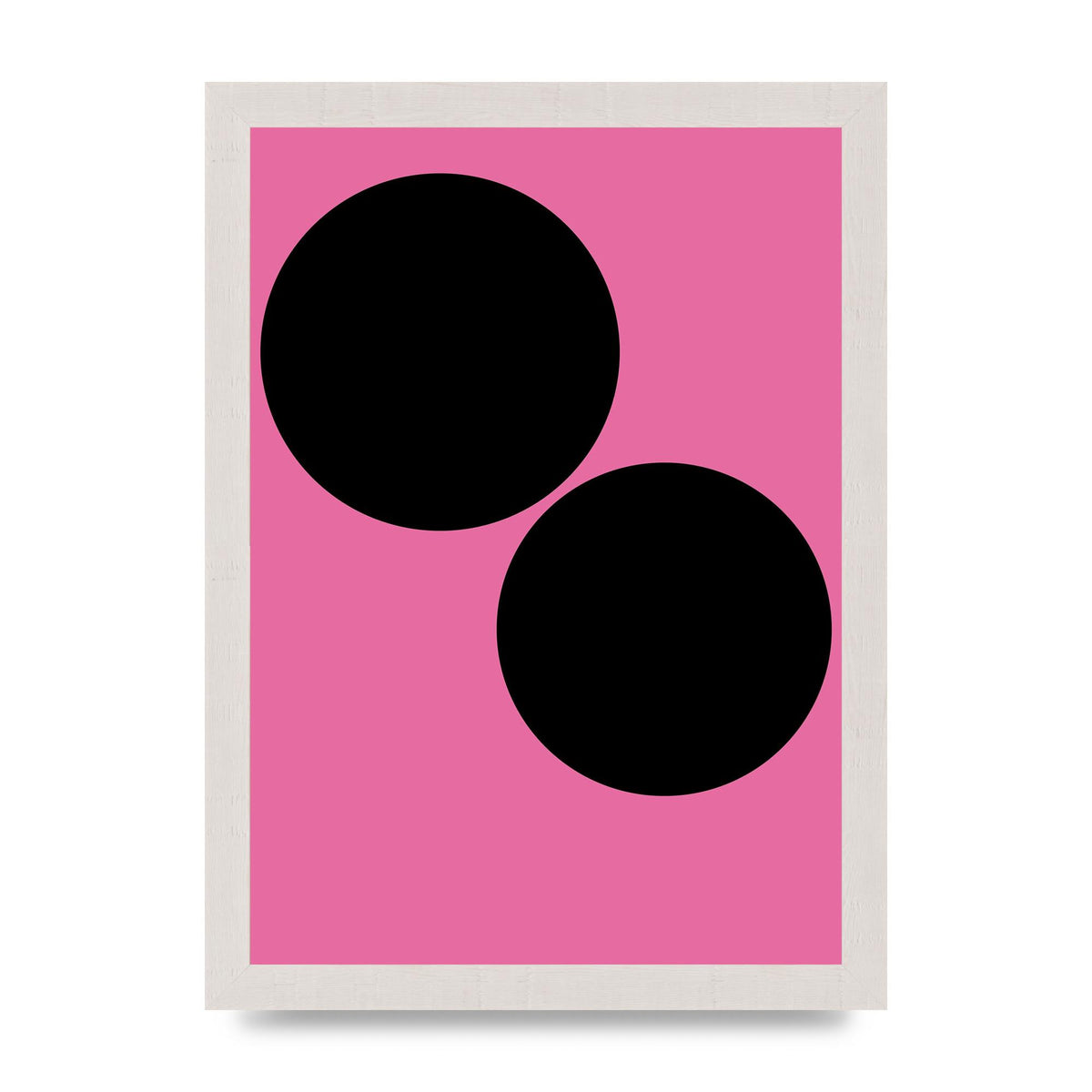 Minimalist Pink Black Circle Wall Art - A4 framed