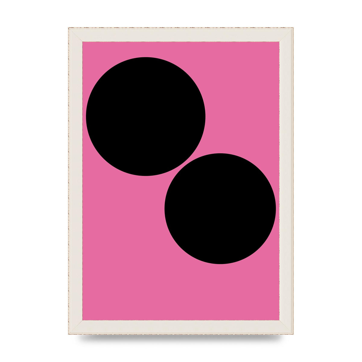 Minimalist Pink Black Circle Wall Art - A4 framed