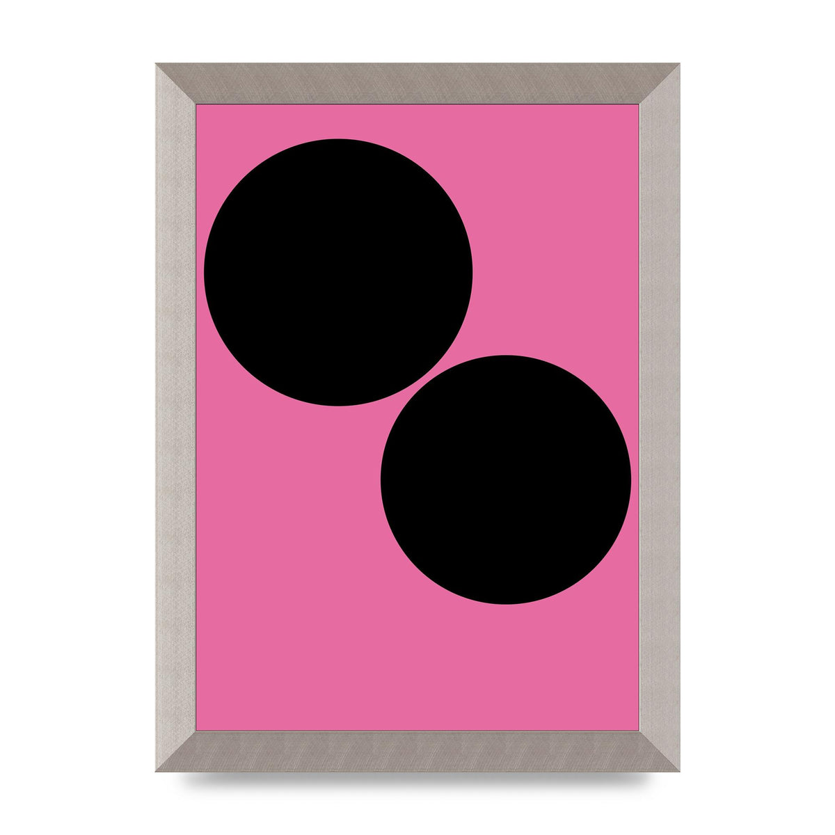 Minimalist Pink Black Circle Wall Art - A4 framed