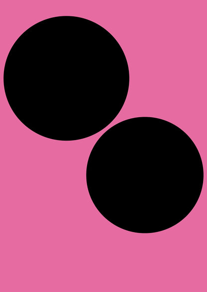 Minimalist Pink Black Circle Wall Art - detail