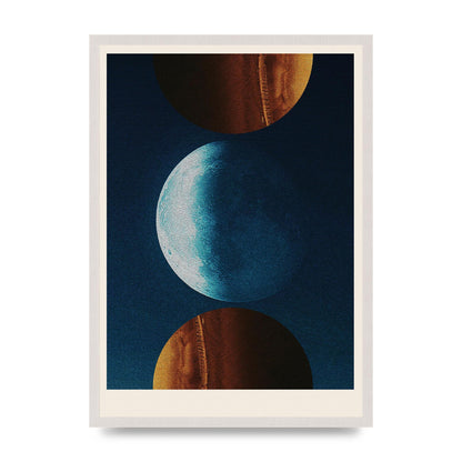 Three Planets Abstract Collage Art For The Home - A2 framed