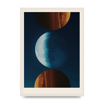 Three Planets Abstract Collage Art For The Home - A2 framed
