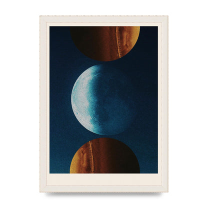 Three Planets Abstract Collage Art For The Home - A3 framed