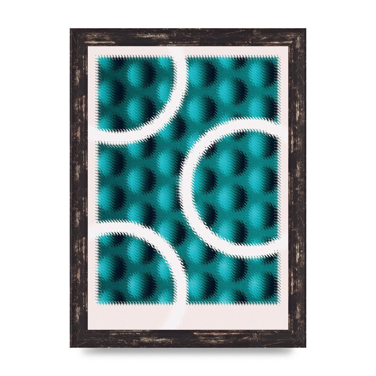 Abstract Texture Cutout Green Art For The Home - A4 framed