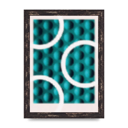 Abstract Texture Cutout Green Art For The Home - A4 framed