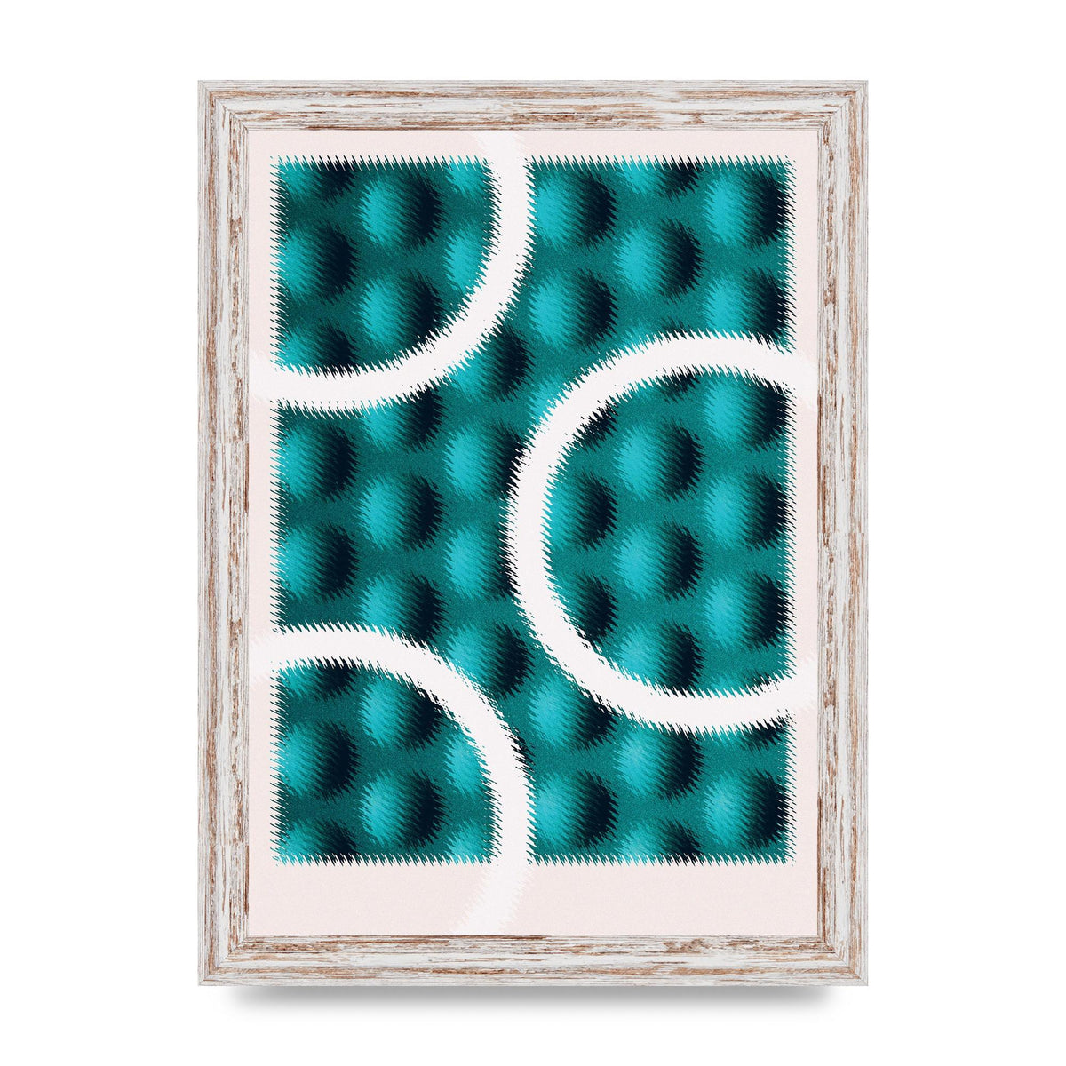 Abstract Texture Cutout Green Art For The Home - A4 framed
