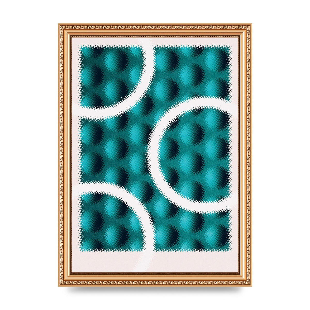 Abstract Texture Cutout Green Art For The Home - A4 framed