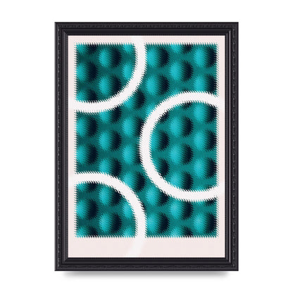 Abstract Texture Cutout Green Art For The Home - A4 framed