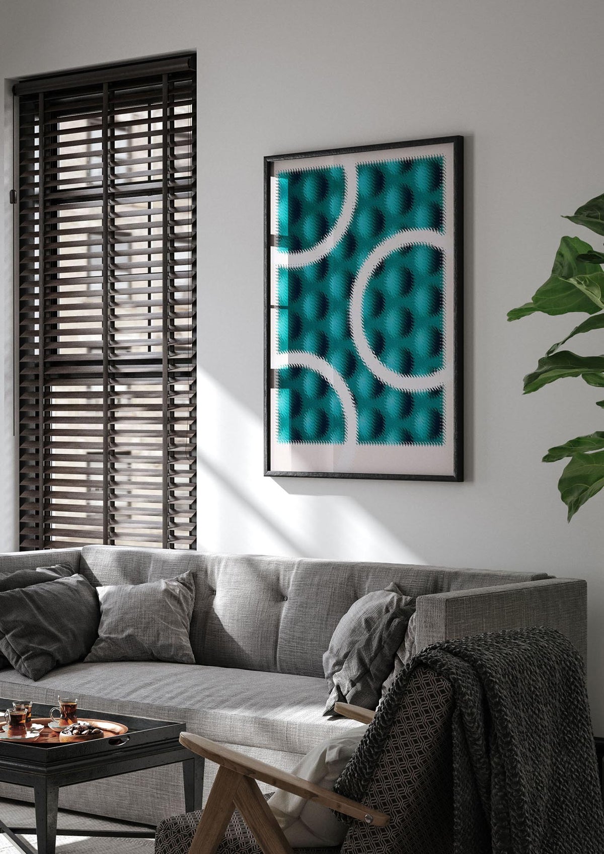 Abstract Texture Cutout Green Art For The Home - living room 1