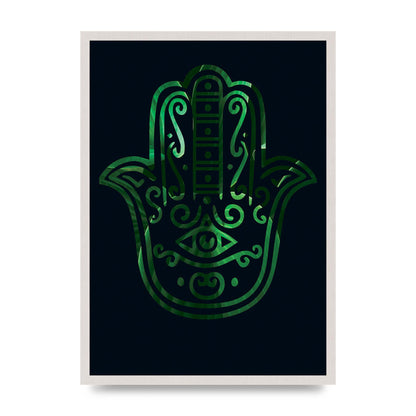 Tropical Plant Hamsa Hand Cutout Spiritual Wall Art - A2 framed