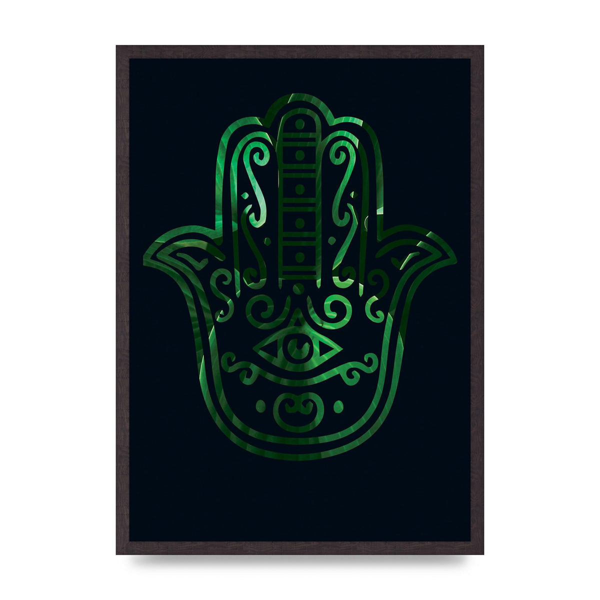 Tropical Plant Hamsa Hand Cutout Spiritual Wall Art - A2 framed