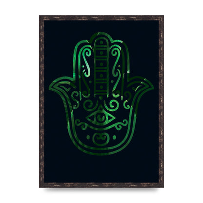 Tropical Plant Hamsa Hand Cutout Spiritual Wall Art - A2 framed