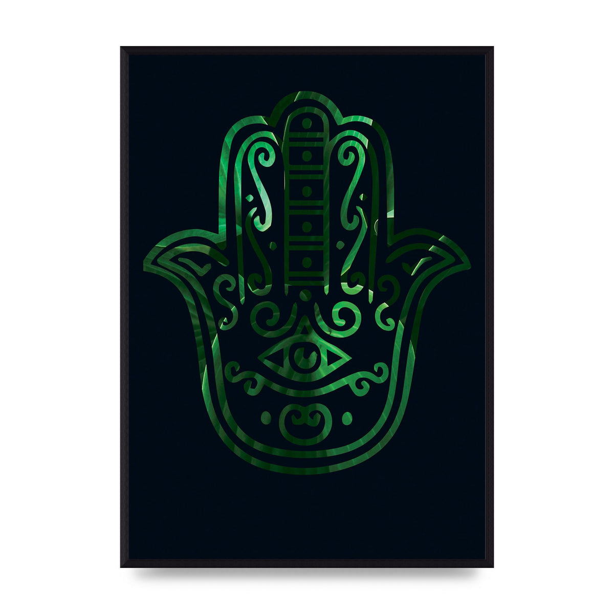 Tropical Plant Hamsa Hand Cutout Spiritual Wall Art - A2 framed