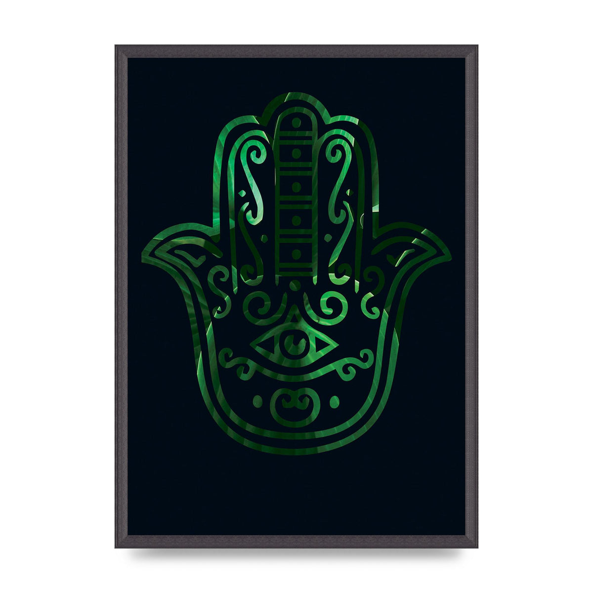 Tropical Plant Hamsa Hand Cutout Spiritual Wall Art - A2 framed